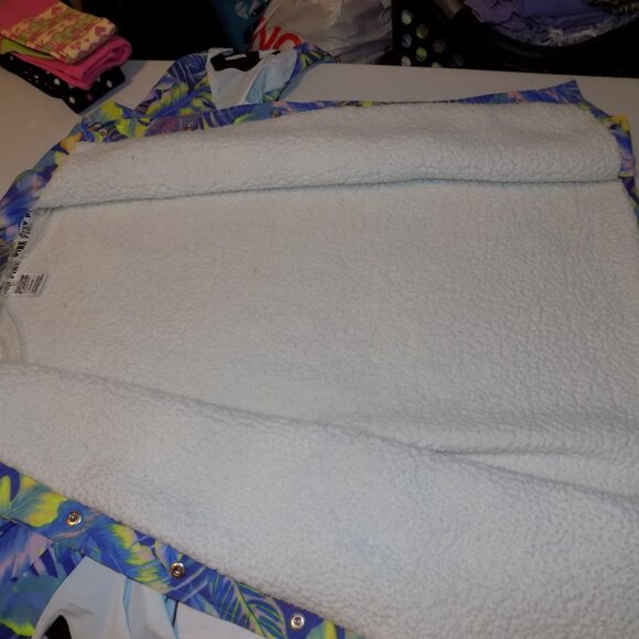 PINK Victoria's Secret Oversized Tropical Coach Jacket Sherpa Lined Medium EXCEL - Picture 9 of 9